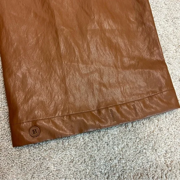 Anthropologie Twentysixhundred Brown faux leather cargo utility wide leg pants - Picture 10 of 17